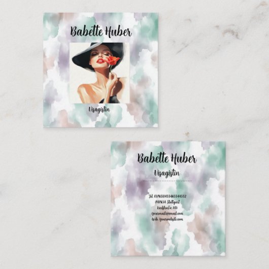 Moderne  vierkante visitekaartje (Voorkant / Achterkant)