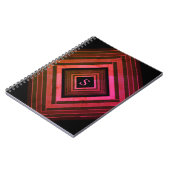 Moderne vierkanten rustieke roze geometrische mono notitieboek (Linkerzijde)