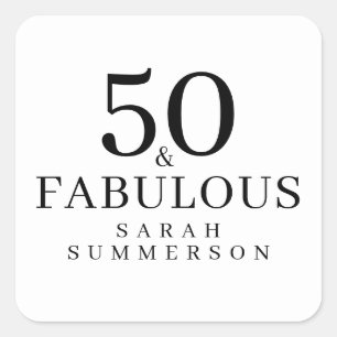 Moderne Vijftig en Fabulous Cadeau 50ste Verjaarda Vierkante Sticker