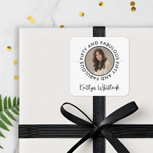 Moderne Vijftig en Fabulous Cadeau 50ste Verjaarda Vierkante Sticker