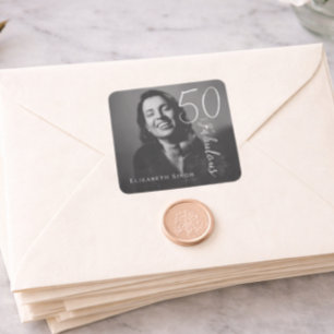 Moderne Vijftig en Fabulous Cadeau 50ste Verjaarda Vierkante Sticker