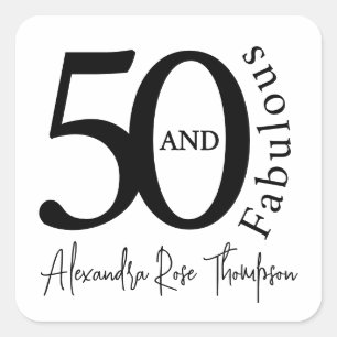 Moderne Vijftig en Fantastisch 50ste Verjaardagsfe Vierkante Sticker