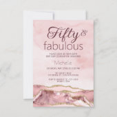 Moderne Vijftig en Prachtig Roze Roze Goud Agaat Kaart (Voorkant)