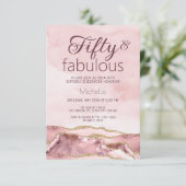 Moderne Vijftig en Prachtig Roze Roze Goud Agaat Kaart (Staand voorkant)