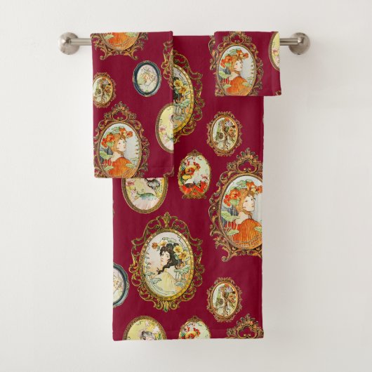 Moderne Vintage Art Nouveau Filles Cadres Fleurs (En situation)