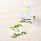 Moderne Vintage Citroenfruit | Trouwen Kartonnen Onderzetters (Insitu)