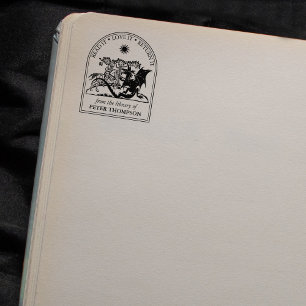 Moderne Vintage Drakenkrijger Van de Bibliotheek V Rubberstempel