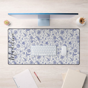 Moderne Vintage Fleur Bleue et Blanche Nom Personn