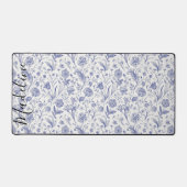 Moderne Vintage Fleur Bleue et Blanche Nom Personn (Recto)