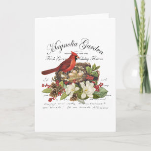 Moderne Vintage Kerst Kardinaal Kaart