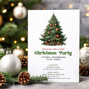 Moderne Vintage Kerstboom Feestkaart Kaart