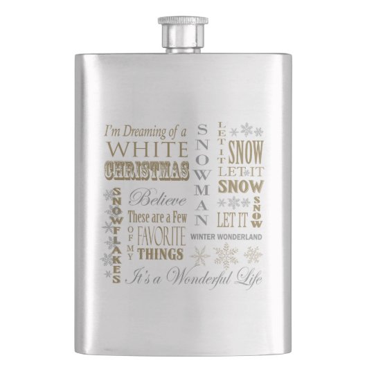 Moderne vintage kerstwoorden flacon (Voorkant)