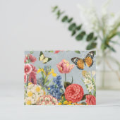 moderne vintage multl botanische bloemen briefkaart (Staand voorkant)