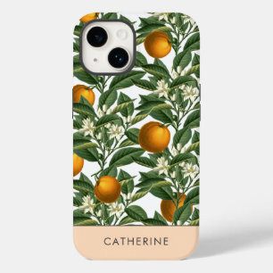 Moderne Vintage Sinaasappel Citrus Fruit Bloesem Case-Mate iPhone 14 Hoesje