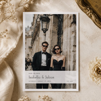 Moderne Vintage Stijl | Eén foto Save the Date
