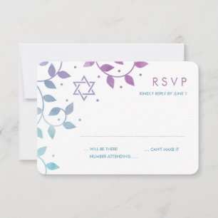 Moderne violet + Cartes Turquoises RSVP Bat mitzva