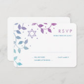 Moderne violet + Cartes Turquoises RSVP Bat mitzva (Devant / Derrière)