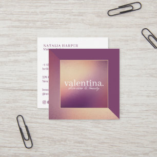 Moderne Violet & Champagne Glitter Schoonheid Make Vierkante Visitekaartje