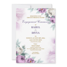 Moderne violet et blanc Faire-part de mariage simp