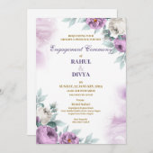 Moderne violet et blanc Faire-part de mariage simp (Devant / Derrière)