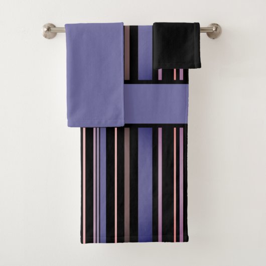 Moderne violet et noir rayé verticalement (En situation)