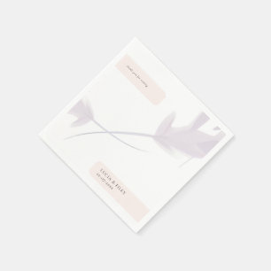 Moderne Violet Lavendel en perzik kleur bruiloft Servet