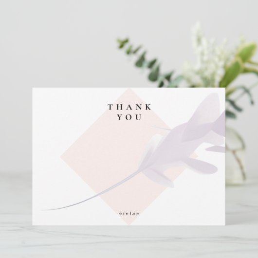 Moderne Violet Lavendel & Perzik Kleur Blank Bedankkaart (Staand voorkant)