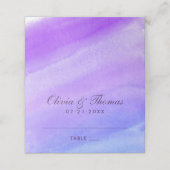 Moderne Violet Paarse Waterverf bruiloft Monogram (Buitenkant ongevouwen)