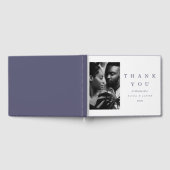 Moderne Violet Typografie Foto Bruiloft Gastenboek (Volledig)