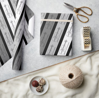 Moderne viool koel patroon gestreept retro chic gr cadeaupapier
