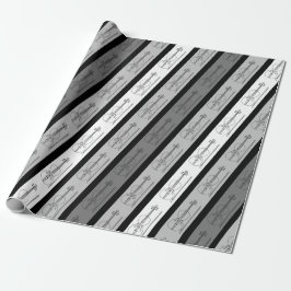 Moderne viool koel patroon gestreept retro chic gr cadeaupapier