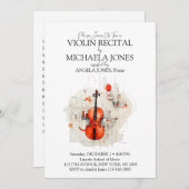 Moderne Viool Muziek Overweging Uitnodiging & Prog (Voorkant / Achterkant)