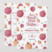 Moderne Virtual Christmas Waterverf Ornamenten Kaart (Voorkant / Achterkant)