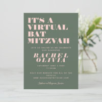 Moderne virtuele online roze en groene vlek Mitzva