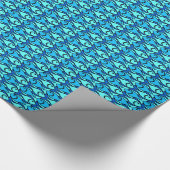 Moderne vis uit de middeleeuwen, Turquoise en Aqua Cadeaupapier (Hoek)