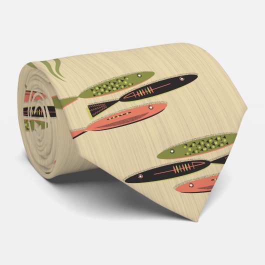 Moderne vis uit het midden van de eeuw stropdas (Opgerold)