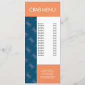 Moderne vis Zeevruchten Krab Restaurant Patroon Me Menu (Voorkant)