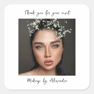 Moderne Visagist Foto Elegant Schrift Vierkante Sticker