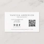 Moderne Visagist Kapper QR Code Visitekaartje (Achterkant)