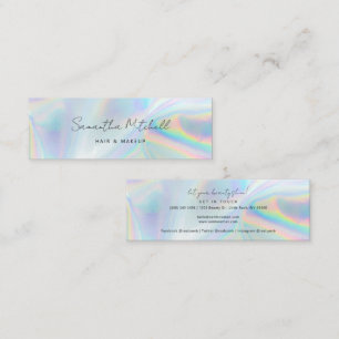 Moderne Visagist Make-up Stylist Holografisch Mini Visitekaartje