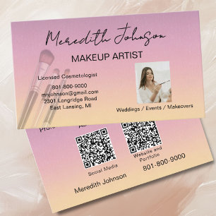 Moderne Visagist Professionele Foto QR Codes Visitekaartje