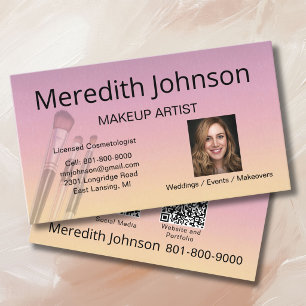 Moderne Visagist Professionele Foto QR Codes Visitekaartje