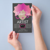 Moderne Visagist Roze Flyer (Hand)
