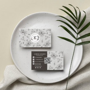 Moderne Visitekaartje in botanische bruin