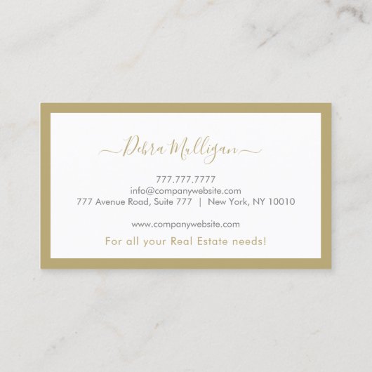 Moderne Visitekaartje van het monogram onroerend g (Achterkant)