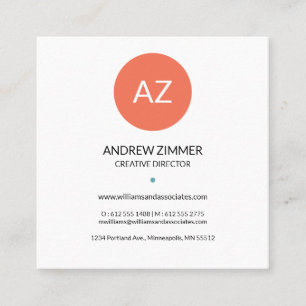 Moderne Visitekaartje voor blauwe, koraalvormige e