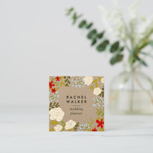 Moderne visitekaartje voor bloemkool voor kraft (Staand voorkant)