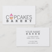 Moderne Visitekaartje voor cupcake (Voorkant / Achterkant)