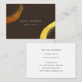 Moderne visitekaartje voor goudring in penseelstre (Voorkant / Achterkant)