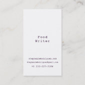 Moderne Visitekaartje voor kleurrijke levensmiddel (Achterkant)